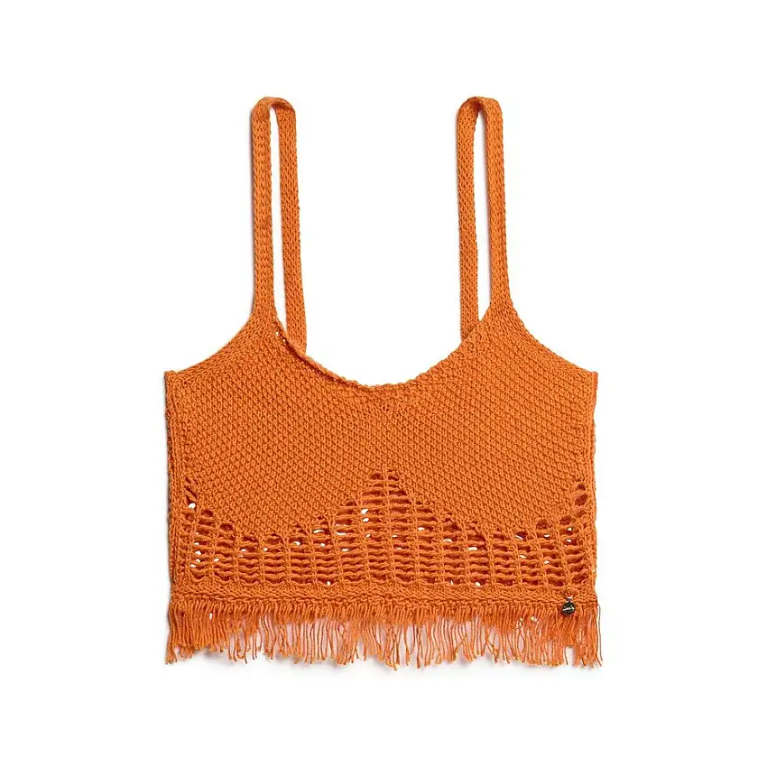 T-shirt in crochet con frange donna Superdry Vintage