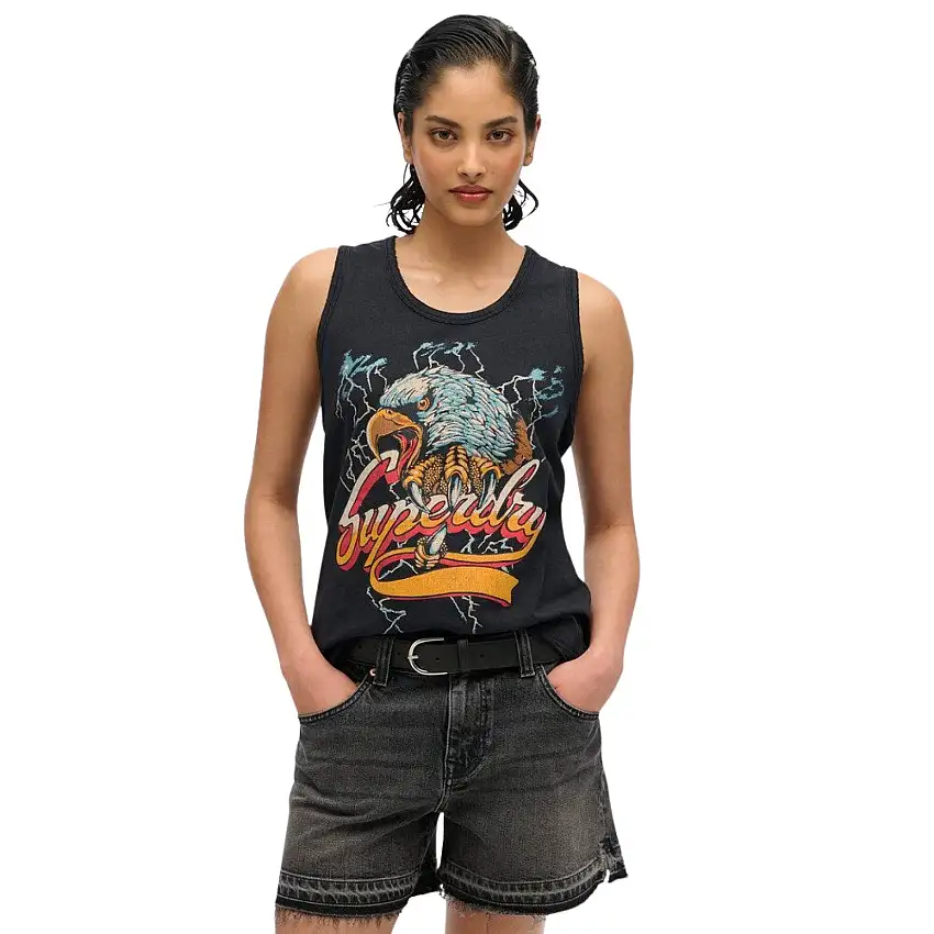 Canottiera da donna Superdry Biker Rock Racer