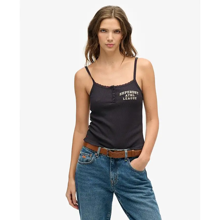 Canottiera con bottoni e motivo donna Superdry Athletic Essentials