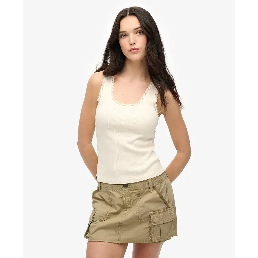 Top con bordo in pizzo donna Superdry Vintage