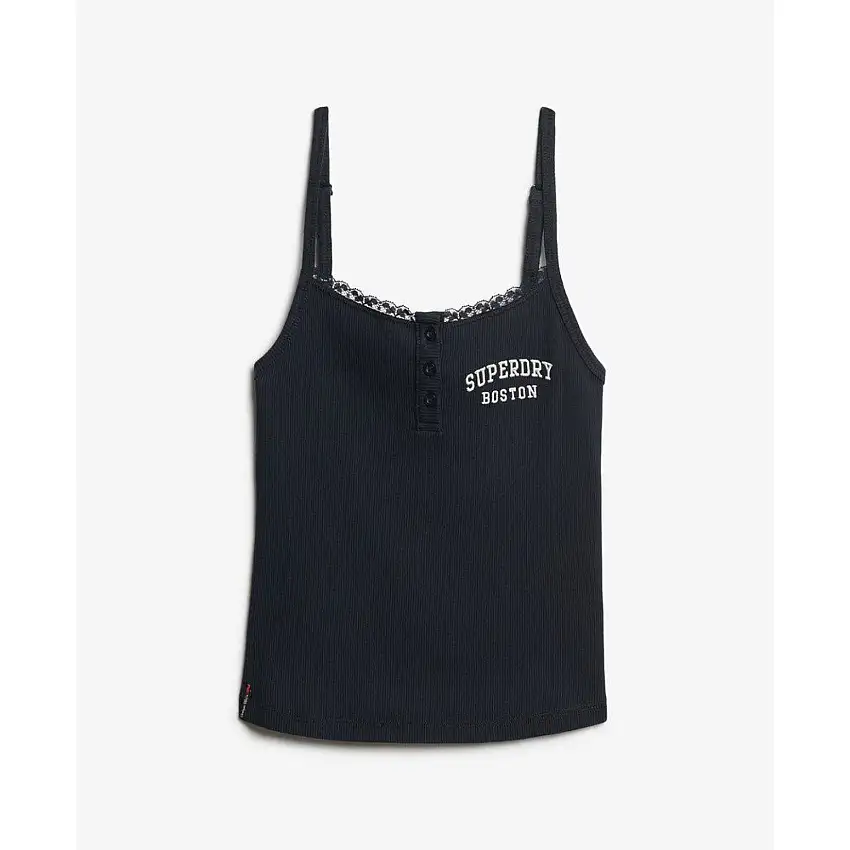 Canotta ricamata con bottoni donna Superdry Athletic Essentials