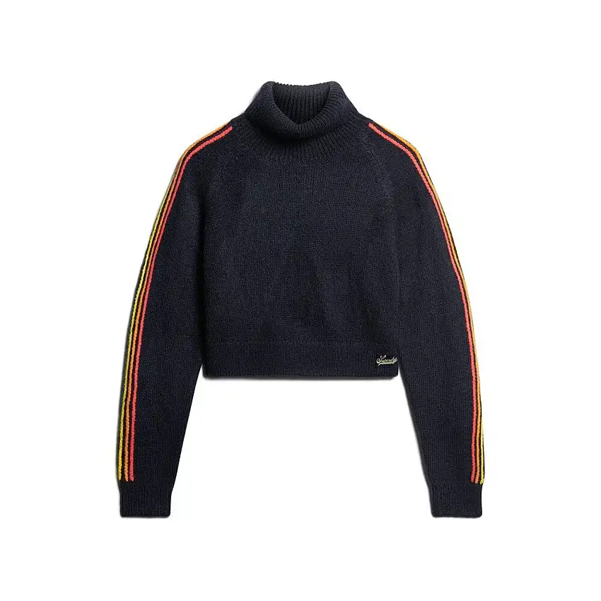 Maglione a collo alto, con righe laterali e maniche raglan donna Superdry