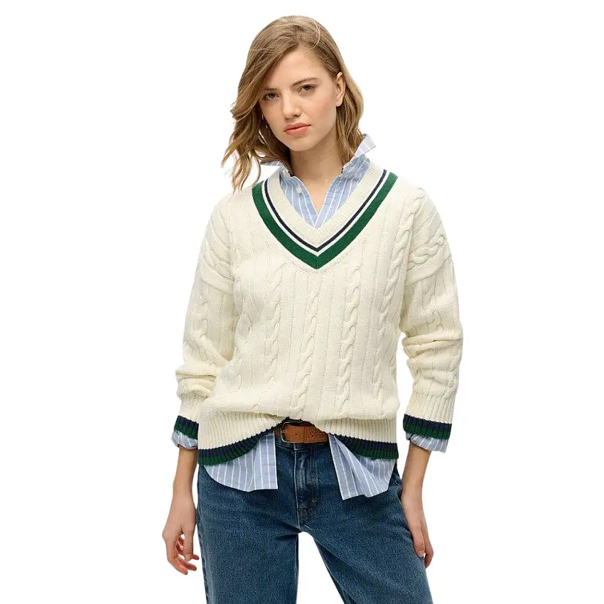 Maglione oversize con collo a V donna Superdry
