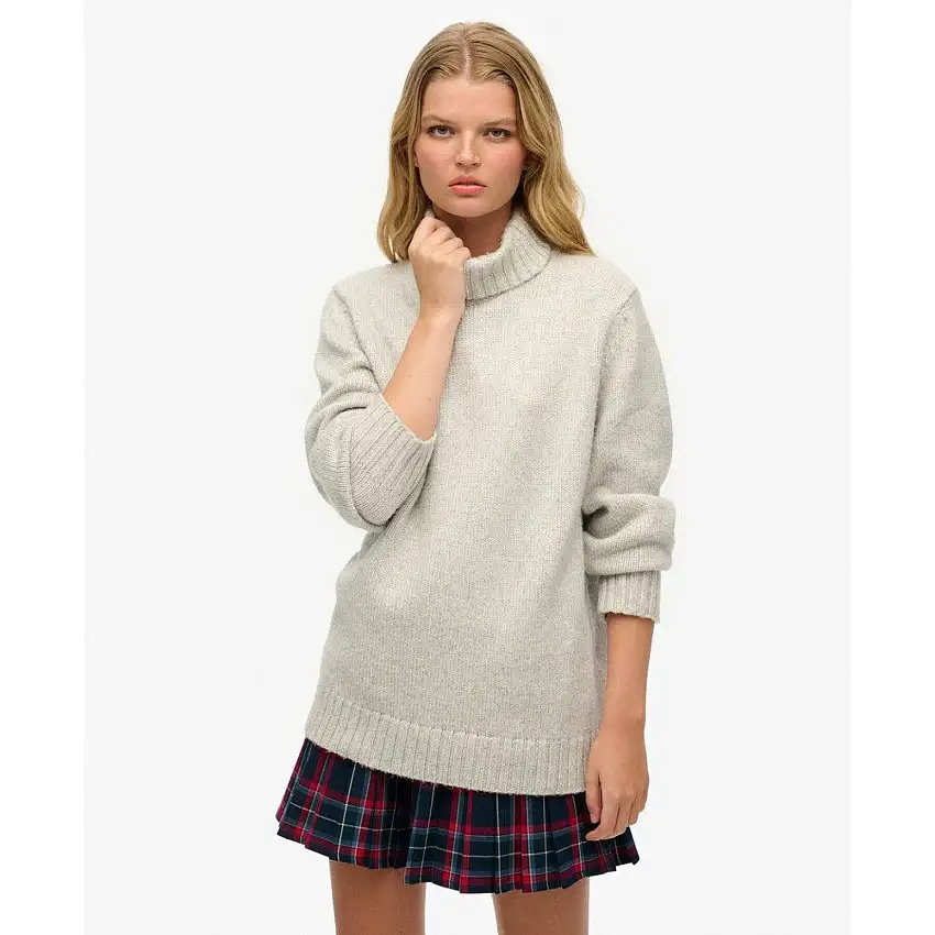 Maglione oversize spazzolato con colletto a dolcevita da donna Superdry