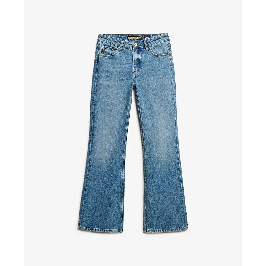 Jeans slim a zampa vita media in cotone biologico donna Superdry