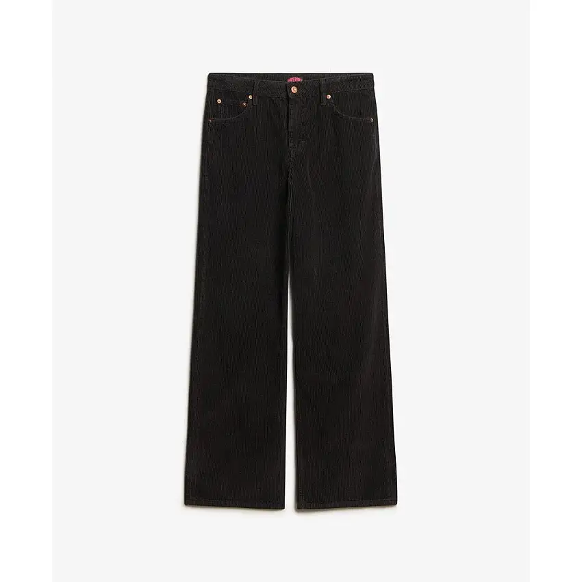 Pantaloni larghi a vita alta in velluto a coste donna Superdry