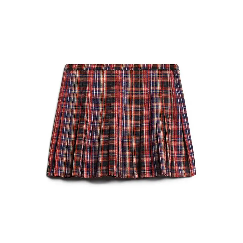 Mini gonna a quadri a vita alta donna Superdry