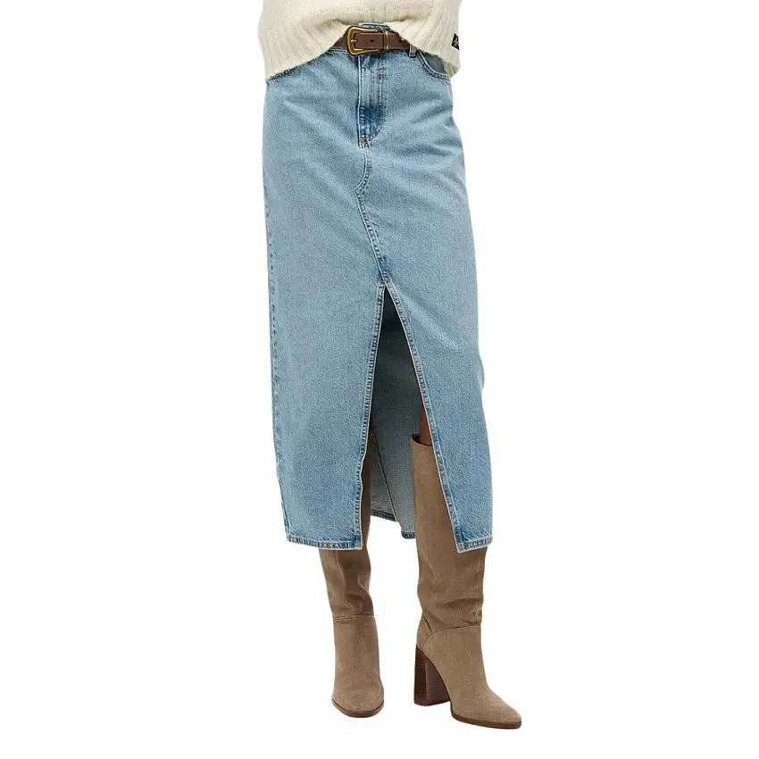 Gonna donna in denim con spacco lungo Superdry