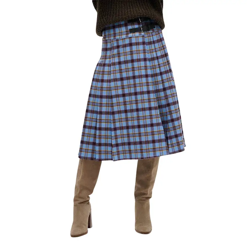 Gonna plissettata a metà lunghezza a quadri donna Superdry