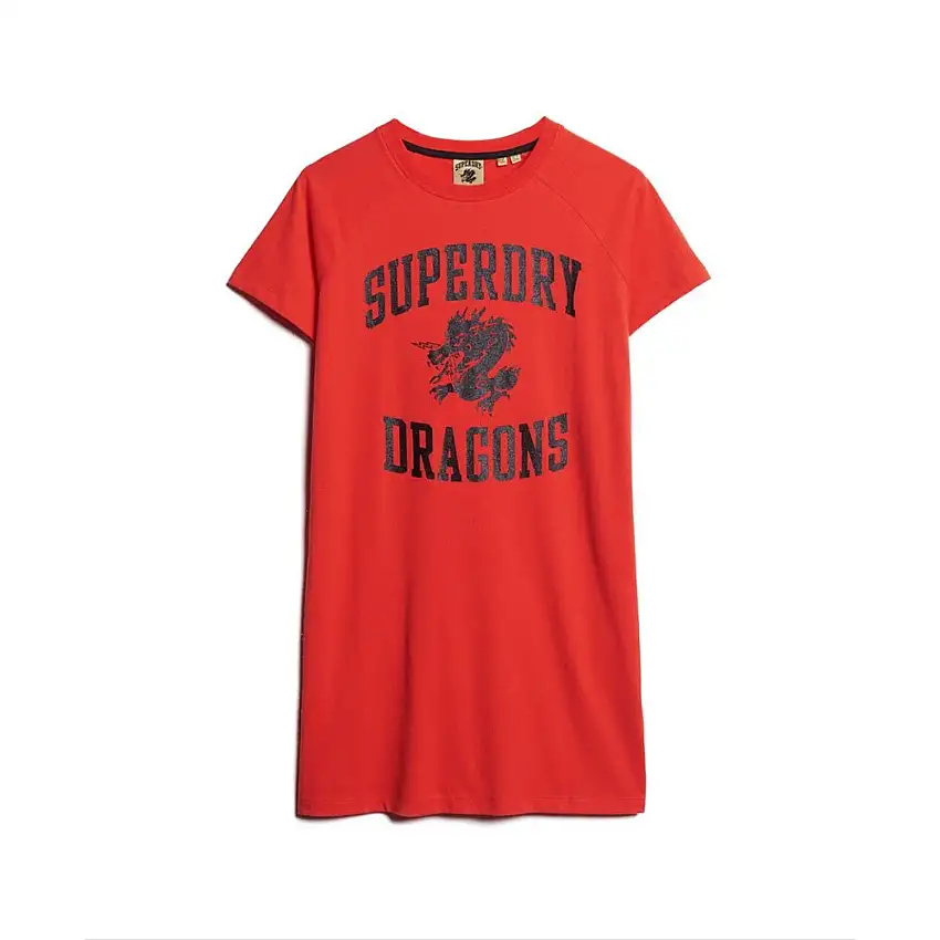 Robe t-shirt con motivo donna Superdry CNY