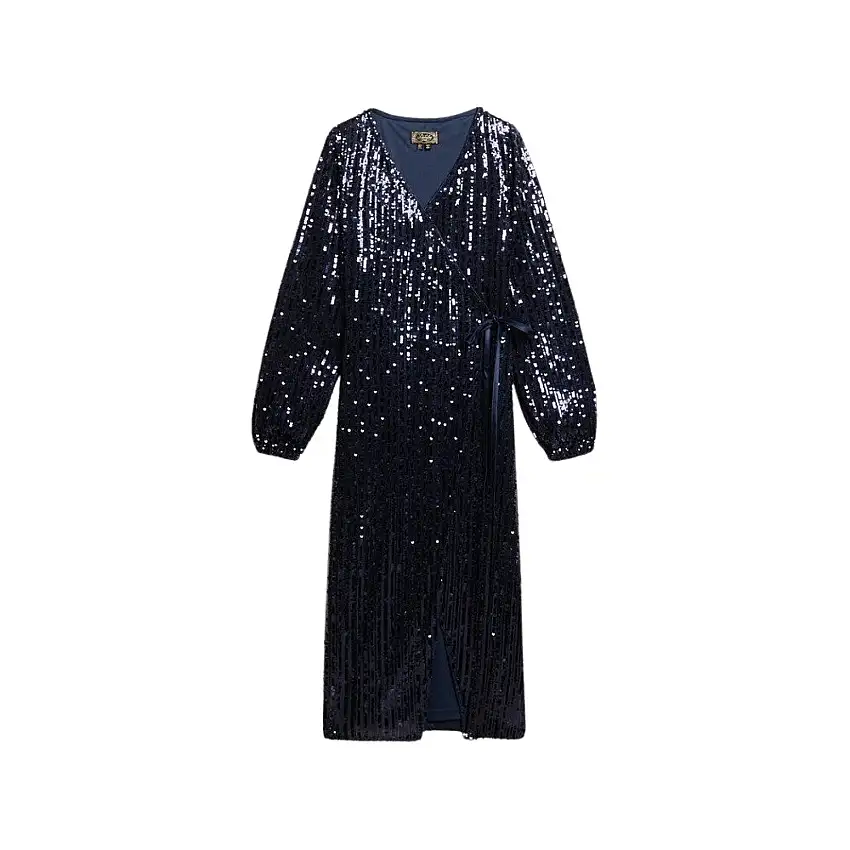 Wrap dress lungo in paillettes da donna Superdry
