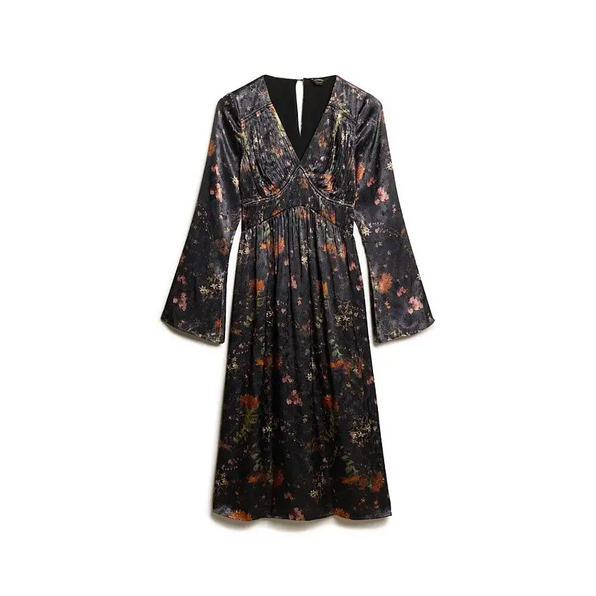 Abito midi con maniche a campana in jacquard donna Superdry