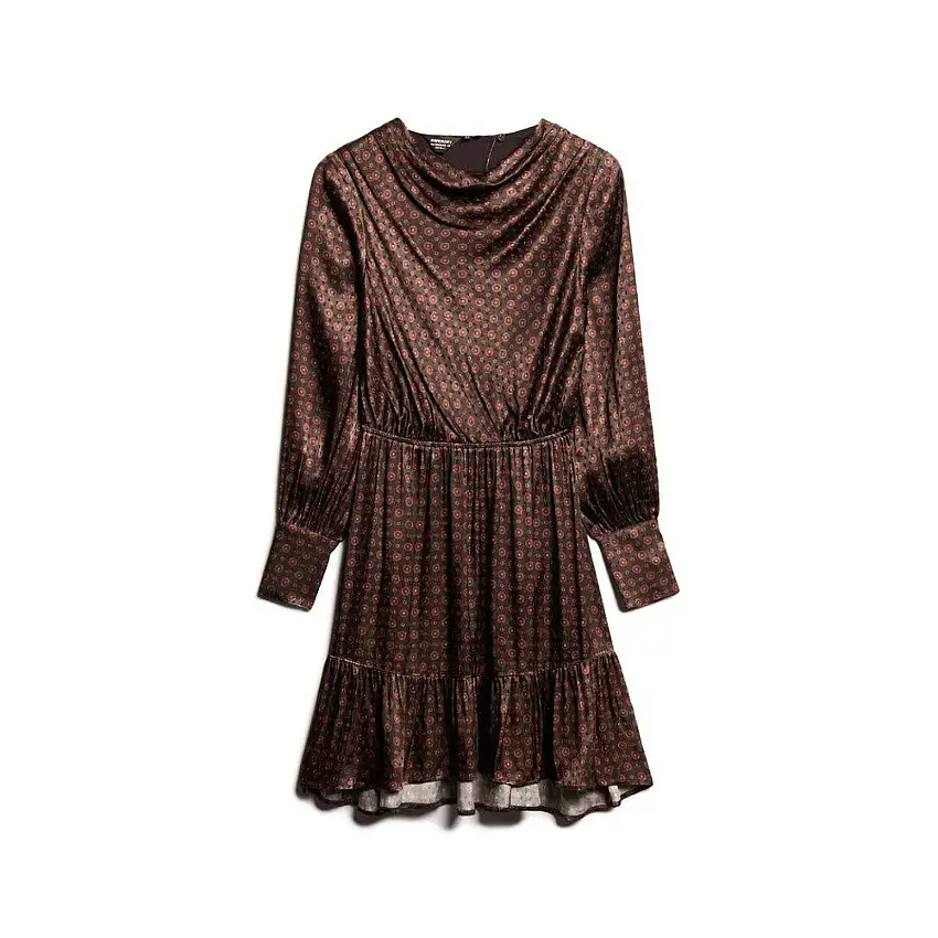 Vestito corto a collo a vento in jacquard donna Superdry