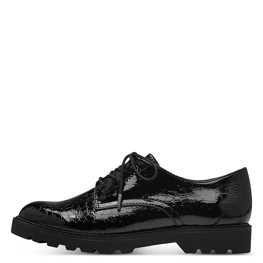 Derby brillante donna Tamaris à lacets